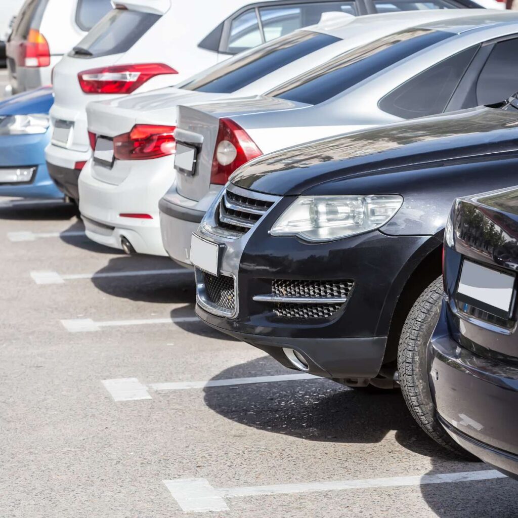 Der Parkplatz am Königsstuhl